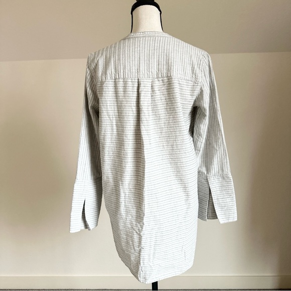 Madewell Cotton Striped V Neck Pullover Tunic Grey Size Small S - Picture 4 of 10